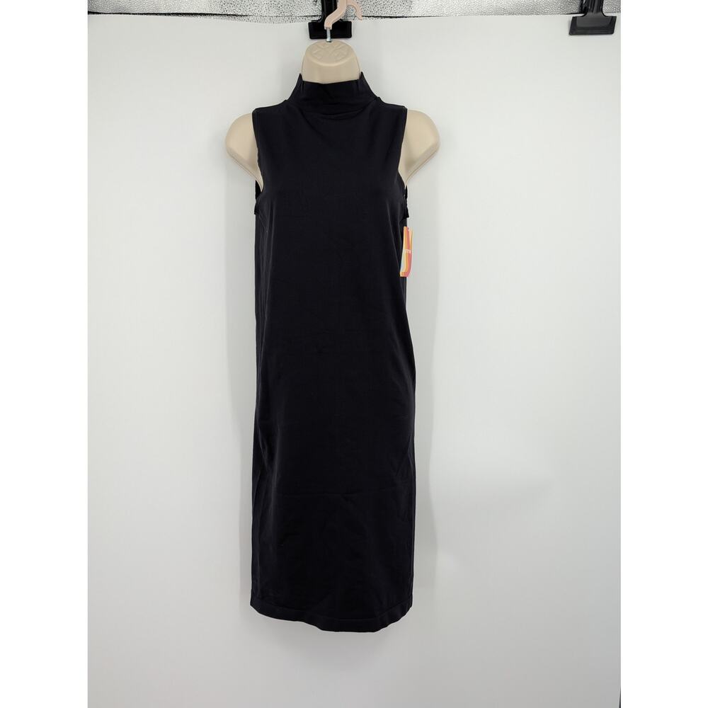 NWT Yummie Mock Neck Smoothing Dress Medium Black Stretchy Comfort Slimming